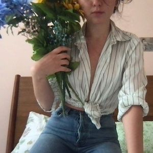 vintage yves st clair button down satin blouse